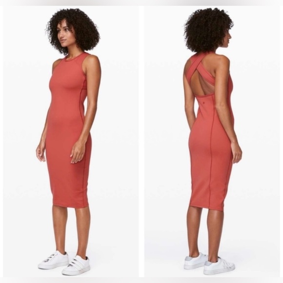 lululemon athletica Dresses & Skirts - LULULEMON Picnic Play Strappy Athletic Dress Womens size 10 Brick Rose